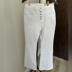 Michael Kors Higher-Rise Women's Flare White Jeans